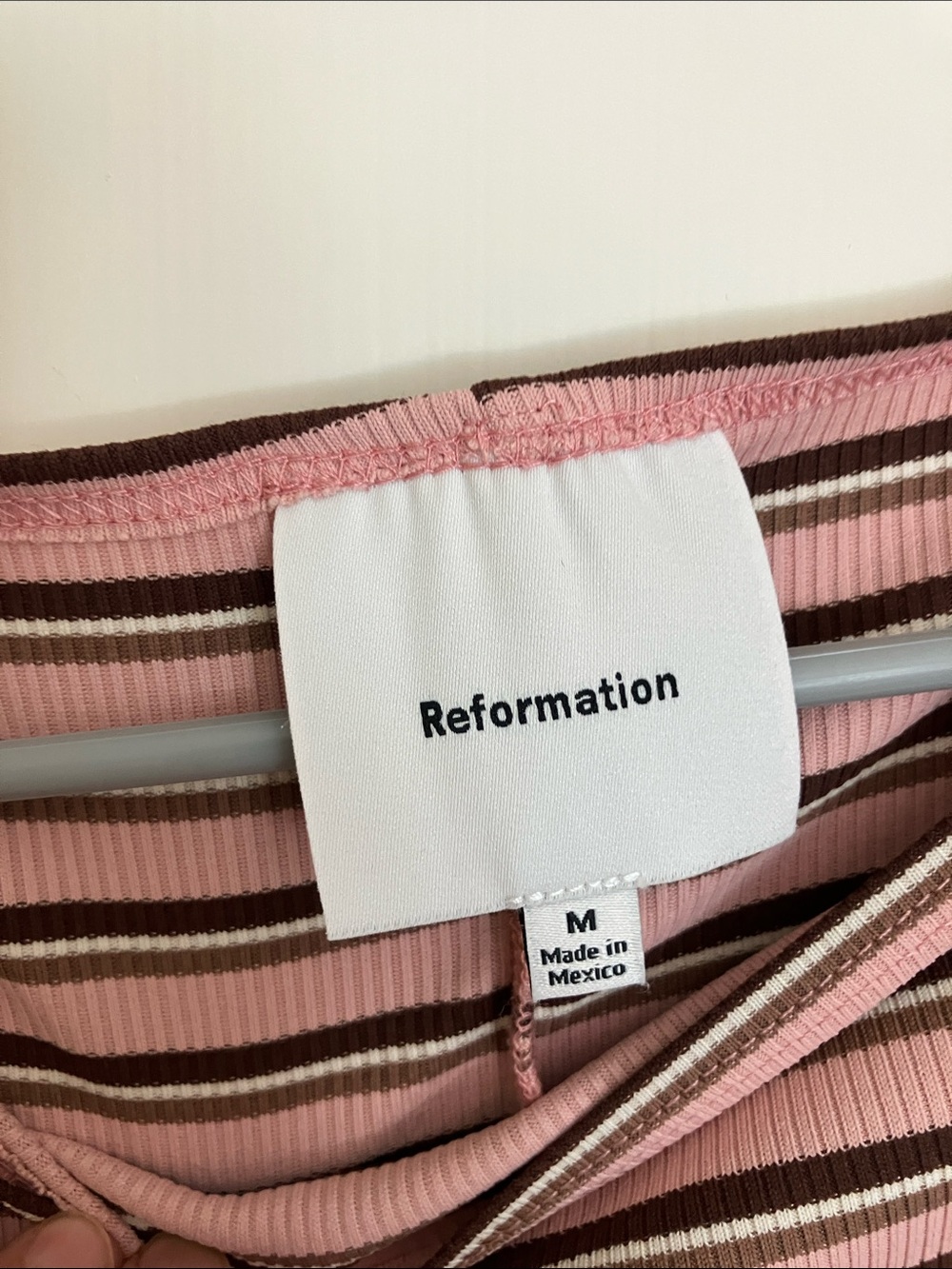 Reformation Pink & Black Striped Sleeveless Mini Dress - Picture 3 of 5